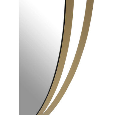 Double Ring Oval Wall Mirror in Soft Gold