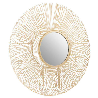 Twisted Wire Round Wall Mirror in Gold