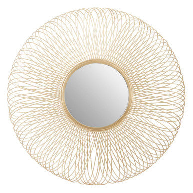 Twisted Wire Round Wall Mirror in Gold