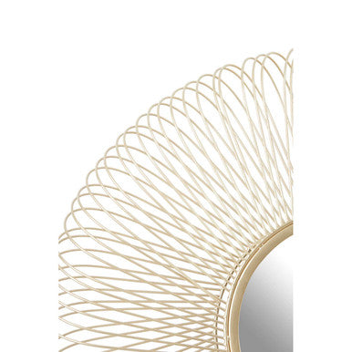 Twisted Wire Round Wall Mirror in Gold