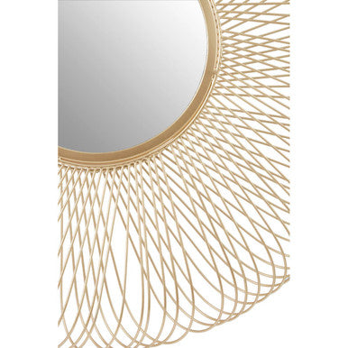 Twisted Wire Round Wall Mirror in Gold