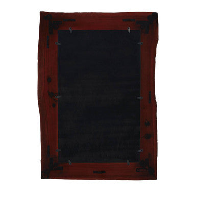 Acacia Wood Wall Mirror with Silver Inlay