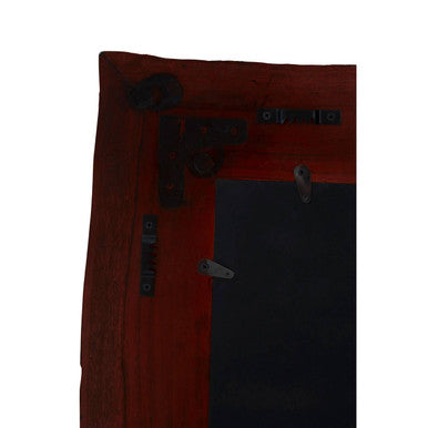 Acacia Wood Wall Mirror with Silver Inlay