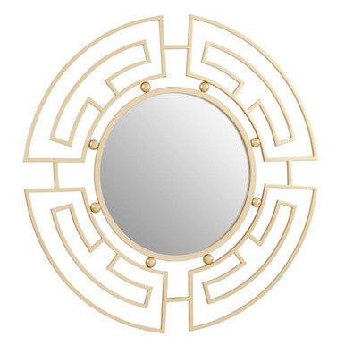 Round Gold Wall Mirror with Segmented Frame