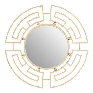 Round Gold Wall Mirror with Segmented Frame