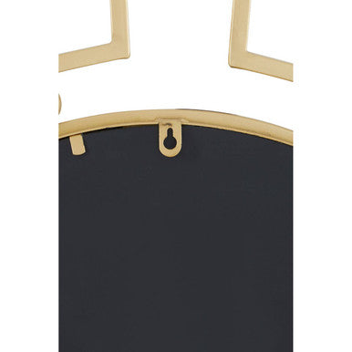 Round Gold Wall Mirror with Segmented Frame