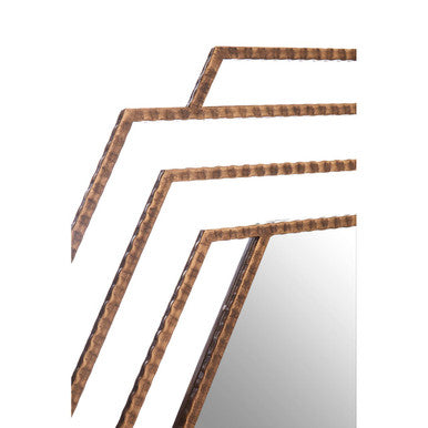 Antique Gold Hexagon Wall Mirror