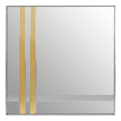 Square Wall Mirror in Gold and Silver