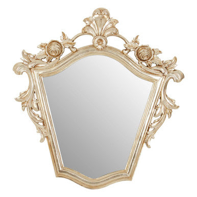 Champagne Tapered Wall Mirror with Floral Crown