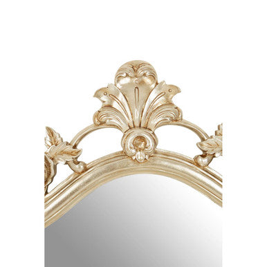 Champagne Tapered Wall Mirror with Floral Crown