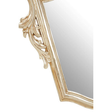 Champagne Tapered Wall Mirror with Floral Crown