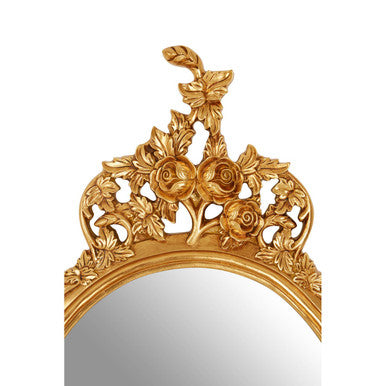 Gold Round Wall Mirror with Sculpted Frame