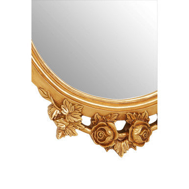 Gold Round Wall Mirror with Sculpted Frame