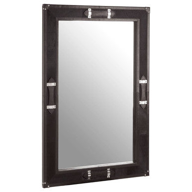Leather Frame Mirror with Strap Detail