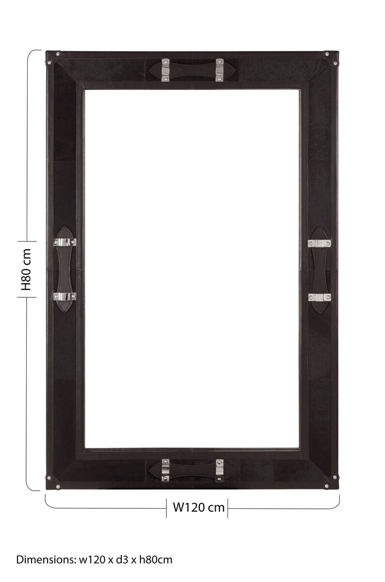 Leather Frame Mirror with Strap Detail