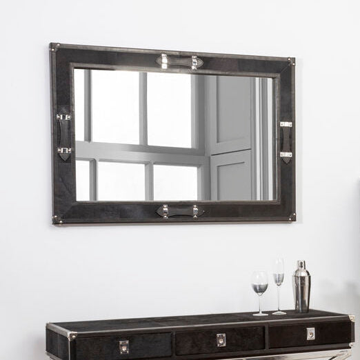 Leather Frame Mirror with Strap Detail
