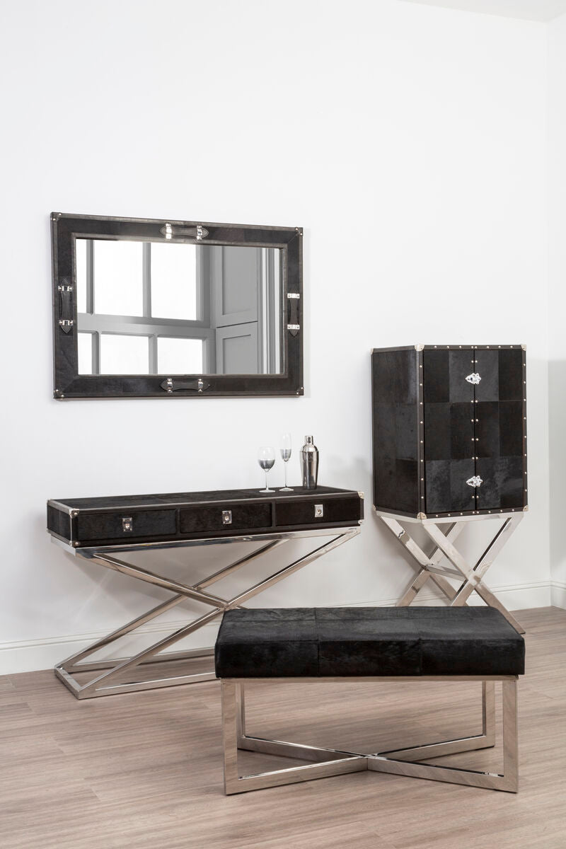 Leather Frame Mirror with Strap Detail