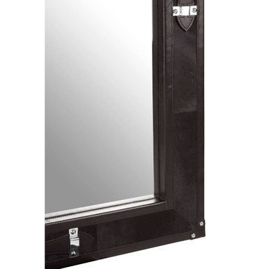 Leather Frame Mirror with Strap Detail