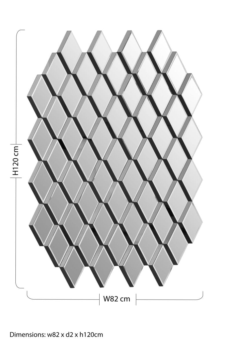 Reva Wall Mirror in Grey and Clear