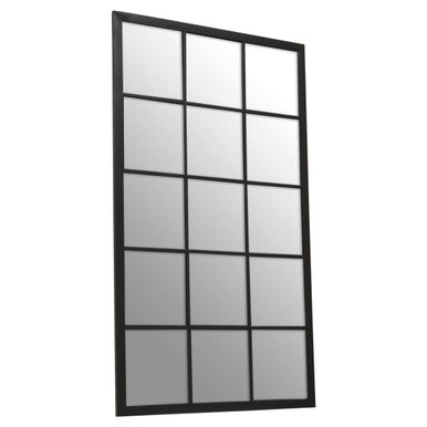Black Large Grid Wall Mirror