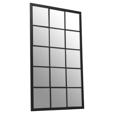 Black Large Grid Wall Mirror
