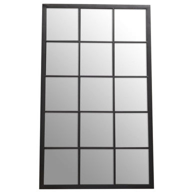 Black Large Grid Wall Mirror