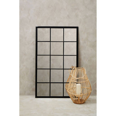 Black Large Grid Wall Mirror