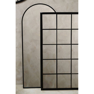 Black Large Grid Wall Mirror