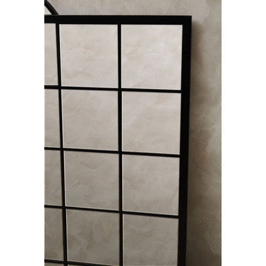Black Large Grid Wall Mirror