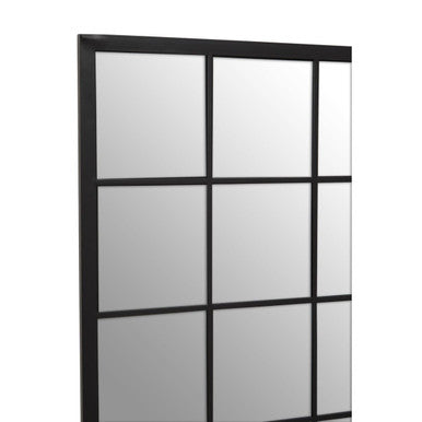 Black Large Grid Wall Mirror