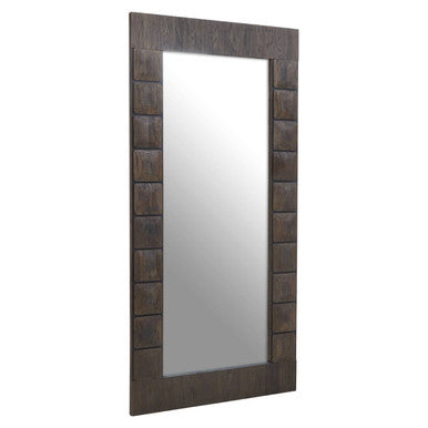 Recycled Dark Oak Wood Floor Mirror