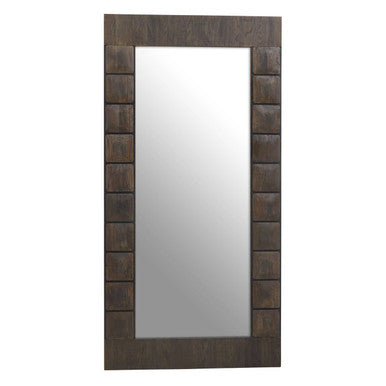 Recycled Dark Oak Wood Floor Mirror