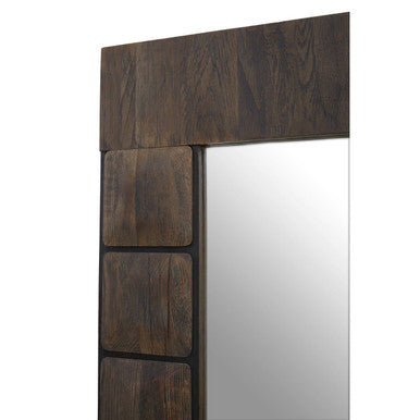 Recycled Dark Oak Wood Floor Mirror
