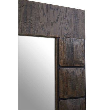 Recycled Dark Oak Wood Floor Mirror