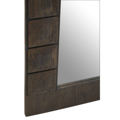 Recycled Dark Oak Wood Floor Mirror