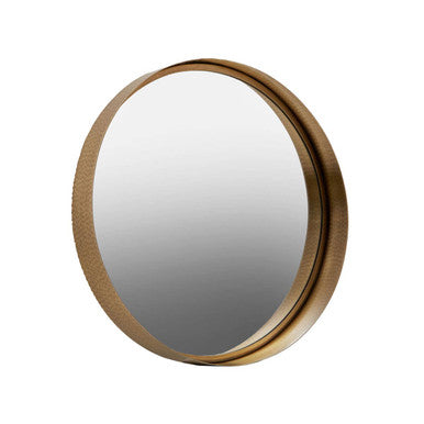 Small Gold Finish Round Wall Mirror