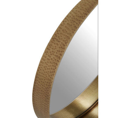 Small Gold Finish Round Wall Mirror