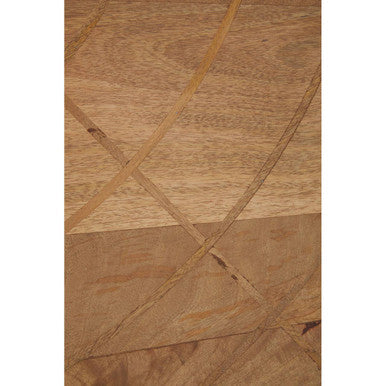 Square Mango Wood Wall Mirror with Circular Inset