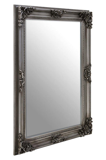 Silver Wooden Frame Wall Mirror