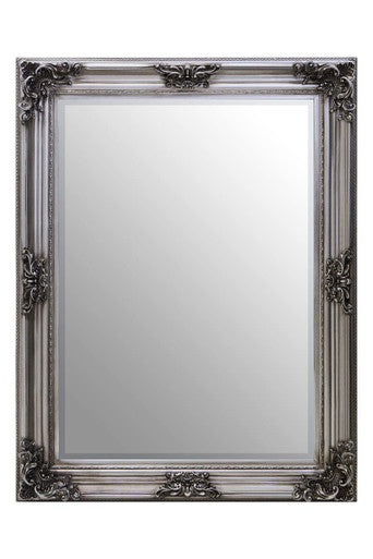 Silver Wooden Frame Wall Mirror