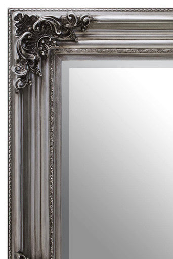 Silver Wooden Frame Wall Mirror