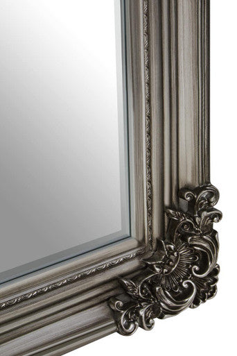 Silver Wooden Frame Wall Mirror