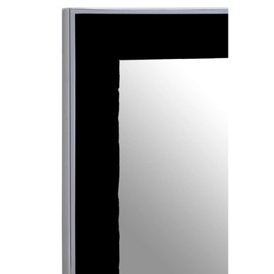 Black Rectangular Wall Mirror with Silver Edge