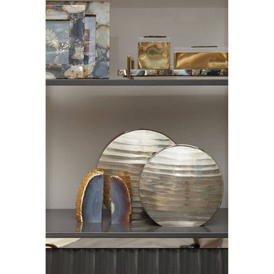 Large Round Vase in Nickel