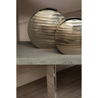 Large Round Vase in Nickel