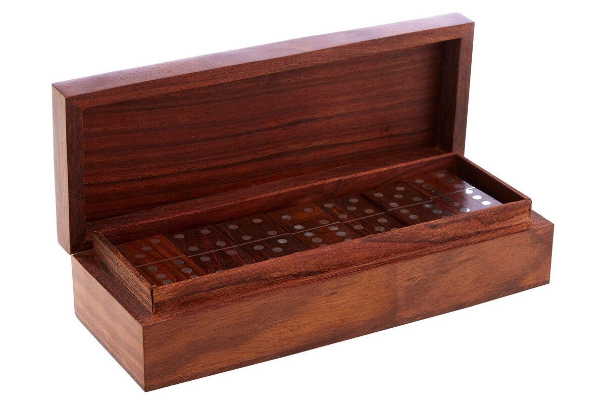Sheesham Wood Domino Set with Aluminium Details