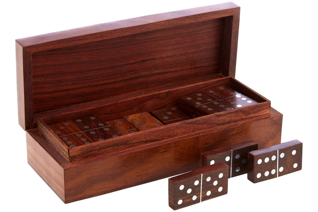 Sheesham Wood Domino Set with Aluminium Details