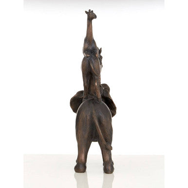 Boho Stacking Animals Sculpture in Bronze Gold