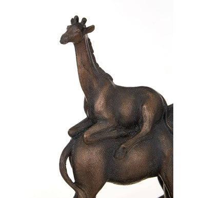 Boho Stacking Animals Sculpture in Bronze Gold