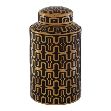 Tamara Small Jar in Black and Gold